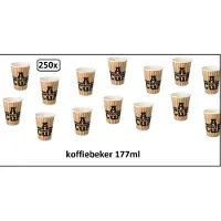 Themaparty 250x Koffiebeker karton A Hot Cup 177ml - Koffie thee chocomel soep drank water beker karton