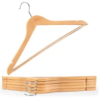 Blumtal Kledinghangers Hout - Set van 10 Kleerhangers - Antislip - Met inkepingen - Naturel