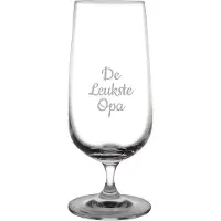 Fusion Gegraveerde bierglas op voet 41cl De Leukste Opa