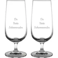Fusion Gegraveerde bierglas op voet 41cl De Beste Schoonvader- De Beste Schoonmoeder