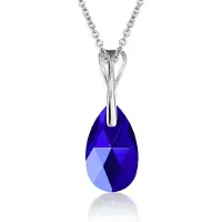 Montebello Ketting Pia DZ520H - Swarovski Druppel - 925 Zilver Gerhod. - 16mm - 50cm