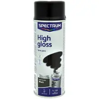 Spectrum 2x Spuitverf | Spuitlak | 2x Spuitbus à 400 ml | Zwart Hoogglans | Sneldrogend | Binnen & Buiten |