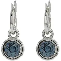 Biba Hang Oorbellen met Swarovski Steentje Denim Blue