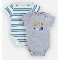 Noukie'S - Body 2 pack - Rompertjes - grijst good moon / streep - 6 maand 68