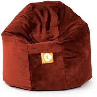Whoober ronde zitzak "Ibiza" M velvet bordeaux rood - Wasbaar - Zacht en comfortabel