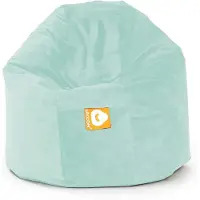 Whoober ronde zitzak "Ibiza" M velvet mintgroen - Wasbaar - Zacht en comfortabel