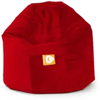 Whoober ronde zitzak "Ibiza" M velvet rood - Wasbaar - Zacht en comfortabel