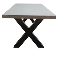 BUITEN living Lyon/Karlstad zwart dining tuinset | 6 personen | betonlook + kunststof | 250cm
