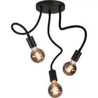 Highlight Plafondlamp Flex 3 lichts 50 cm E27 zwart