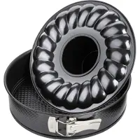 Zenker springvorm met vlakkeen tulband bodem black metallic 26cm
