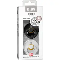 BIBS Colour Fopspenen - Maat 2 - 2-pack - Rond - Black/White - - 6-18 mnd - Fopspenen