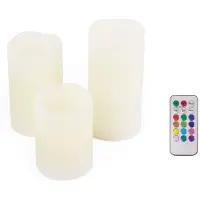 Benson Led Kaarsen + Afstandsbediening - 3 Delig