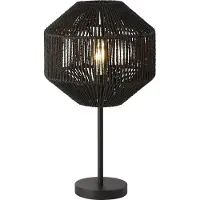 Searchlight Zwarte tafellamp Wicker