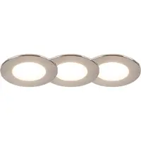QAZQA Set van 3 inbouwspots rond staal incl. LED IP65 - Simply