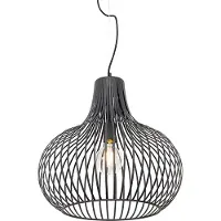 QAZQA Moderne hanglamp zwart 48 cm - Saffira