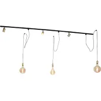 QAZQA Modern railsysteem met 3 spots en 3 hanglampen goud 1-fase - Iconic Cavalux Jeana