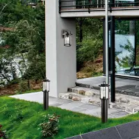 VIOKEF Sokkellamp buiten Kimolos, zwart, Aluminium, Sokkellamp