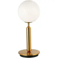 VIOKEF Tafellamp Jolin, wit / opaal, Woon-/ Eetkamer, Aluminium, Tafellamp