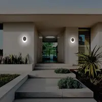 VIOKEF LED-wandlamp buiten Erodius, alu / grijs / zink, Aluminium, LED wandlamp buiten