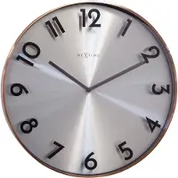 Nextime Ne-3289Co Metalen Wandklok - 40Cm -Stille Klok - Metaal - "Reflection"