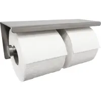 Wiesbaden Brush dubbele toiletrolhouder RVS