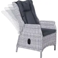 Garden Impressions Osborne verstelbare fauteuil stoel bewolkt grijs H dia. 5mm/reflex zwart