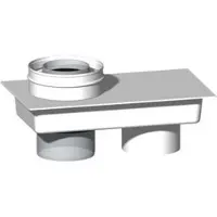 Burgerhout adapterbak 2xØ80mm Ø60/100mm PP wit 400470311