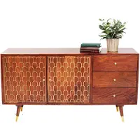 Kare design Dressoir Muskat 145 cm breed - 2-Deurs - 3-Laden - Mangohout