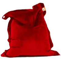 Whoober rechthoek zitzak "St. Tropez" M velvet rood - Wasbaar - Zacht en comfortabel