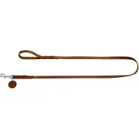 Hunter Looplijn Solid Education Cognac - Hondenriem - 150x1.6 cm