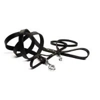 Beeztees leren hondenriem geniet zwart 100 x 20 mm