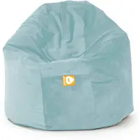 Whoober ronde zitzak "Ibiza" XL velvet aqua - Wasbaar - Zacht en comfortabel