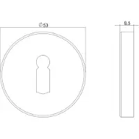 Intersteel sleutelrozetten verdekt ø53x9mm - RVS