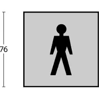 Intersteel Pictogram herentoilet zelfklevend vierkant