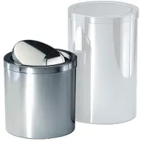 DECOR WALTHER Prullenbak Basic 6 L Met deksel RVS Mat