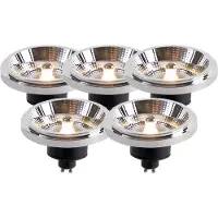 LUEDD Set van 5 GU10 LED lampen AR111 11W 820 lm 3000K