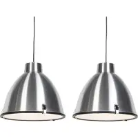 QAZQA Set van 2 hanglampen aluminium 38 cm dimbaar - Anteros
