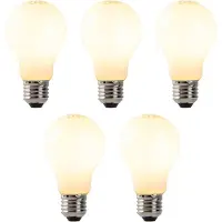 LUEDD Set van 5 dimbare E27 LED lampen opaal glas 7W 806 lm 2200K