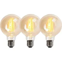LUEDD Set van 3 E27 dimbare LED lampen G95 goud 5W 450 lm 2200K