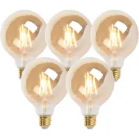 LUEDD Set van 5 E27 dimbare LED lampen G95 goud 5W 380 lm 2200K