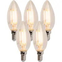 LUEDD Set van 5 E14 dimbare LED kaarslampen B35 5W 380 lm 2700K
