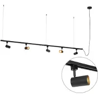 QAZQA Modern hangend railsysteem met 5 spots zwart 1-fase - Iconic Jeana