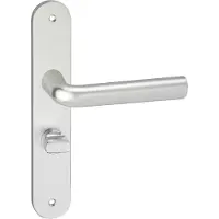 Impresso Deurkruk - Bolton - Voor binnen - Ovaal deurschild met schroeven en toiletsluiting - Aluminium - 2 stuks