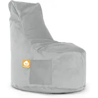 Whoober zitzak stoel "Nice" velvet grijs - Wasbaar - Zacht en comfortabel