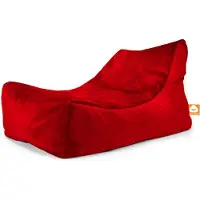 Whoober loungestoel zitzak "Bali" velvet rood - zacht en comfortabel - Wasbaar