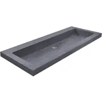 Wiesbaden Raw wastafel enkel zonder kraangat 100x46x5 cm hardsteen gezoet