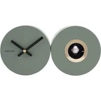 Present Time Wall clock Duo Cuckoo matt jungle green