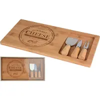 Excellent houseware Kaasplank Bamboe - Incl. 3 kaasmesjes