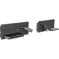 QAZQA Set van 2 wandlamp zwart incl. LED met USB en inductielader - Riza