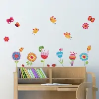 Crearreda Muurstickers Vogels en Bloemen